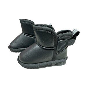 APAWWA Boots Fur Lined Slip-On Warm Kids Snow Boots Waterproof 8